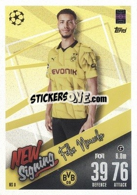 Sticker Felix Nmecha - UEFA Champions League & Europa League 2023-2024. Match Attax n. NS8 - Topps