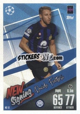 Sticker Davide Frattesi - UEFA Champions League & Europa League 2023-2024. Match Attax n. NS12 - Topps