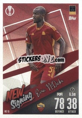 Sticker Evan N'Dicka - UEFA Champions League & Europa League 2023-2024. Match Attax n. NS15 - Topps
