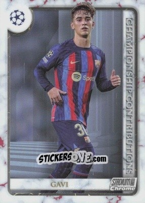 Sticker Gavi - Stadium Club Chrome UEFA Club Competitions 2022-2023
 n. CC-GAV - Topps