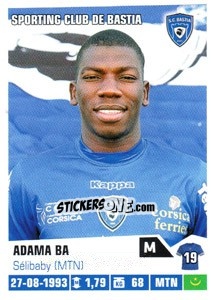 Sticker Adama Ba - FOOT 2013-2014 n. 36 - Panini