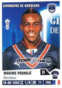 Sticker Maxime Poundje - FOOT 2013-2014 n. 60 - Panini