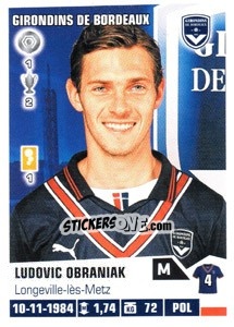 Sticker Ludovic Obraniak - FOOT 2013-2014 n. 66 - Panini