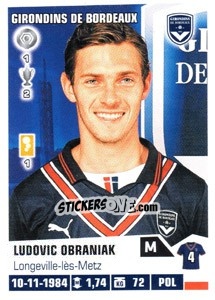 Sticker Ludovic Obraniak - FOOT 2013-2014 - Panini