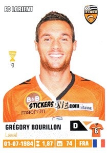 Sticker Gregory Bourillon - FOOT 2013-2014 - Panini