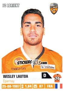 Sticker Wesley Lautoa - FOOT 2013-2014 n. 157 - Panini