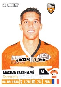 Cromo Maxime Barthelme - FOOT 2013-2014 n. 158 - Panini