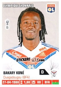 Sticker Bakary Kone - FOOT 2013-2014 - Panini