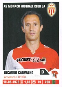 Sticker Ricardo Carvalho - FOOT 2013-2014 n. 221 - Panini