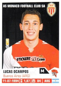 Figurina Lucas Ocampos - FOOT 2013-2014 - Panini