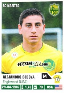 Sticker Alejandro Bedoya - FOOT 2013-2014 n. 275 - Panini