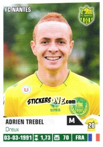 Cromo Adrien Trebel - FOOT 2013-2014 n. 282 - Panini