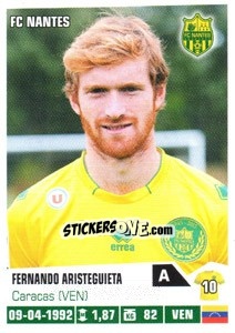 Cromo Fernando Aristeguieta - FOOT 2013-2014 - Panini