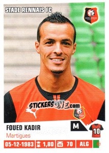 Sticker Foued Kadir - FOOT 2013-2014 n. 376 - Panini