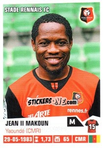 Sticker Jean II Makoun - FOOT 2013-2014 n. 378 - Panini