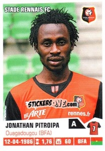 Cromo Jonathan Pitroipa - FOOT 2013-2014 n. 380 - Panini