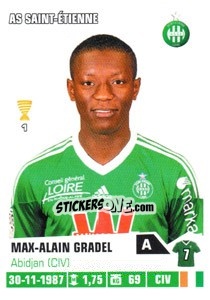 Sticker Max-Alain Gradel - FOOT 2013-2014 n. 404 - Panini