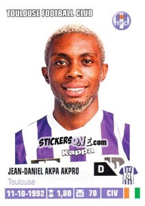 Sticker Jean-Daniel Akpa Akpro - FOOT 2013-2014 n. 436 - Panini