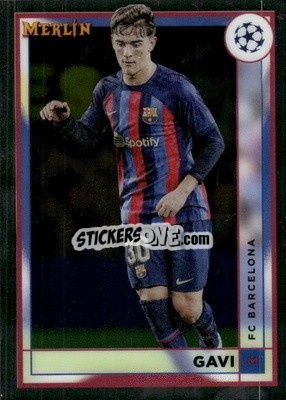 Sticker Gavi - Chrome Uefa Club Competitions 2022-2023 n. 48 - Topps