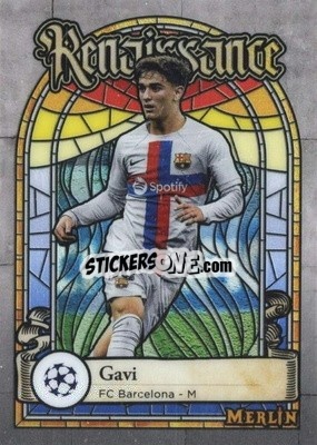 Figurina Gavi - Chrome Uefa Club Competitions 2022-2023 - Topps