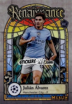 Sticker Julian Alvarez - Chrome Uefa Club Competitions 2022-2023 n. R-14 - Topps