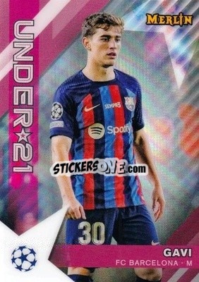 Sticker Gavi - Chrome Uefa Club Competitions 2022-2023 n. U21-6 - Topps