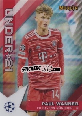 Sticker Paul Wanner - Chrome Uefa Club Competitions 2022-2023 n. U21-14 - Topps