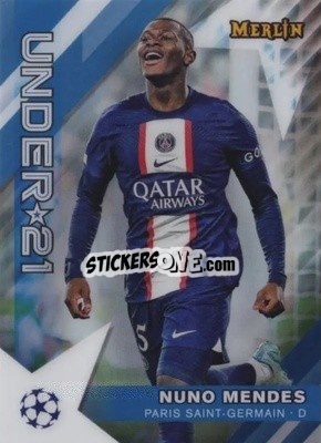 Sticker Nuno Mendes - Chrome Uefa Club Competitions 2022-2023 n. U21-15 - Topps