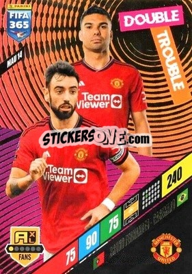 Sticker Bruno Fernandes / Casemiro - FIFA 365: 2023-2024. Adrenalyn XL
 n. MAU14 - Panini