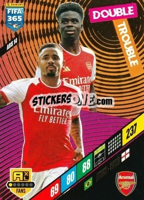 Sticker Bukayo Saka / Gabriel Jesus - FIFA 365: 2023-2024. Adrenalyn XL
 n. ARS14 - Panini