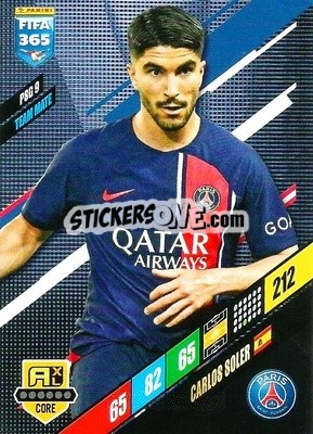 Sticker Carlos Soler - FIFA 365: 2023-2024. Adrenalyn XL
 n. PSG9 - Panini