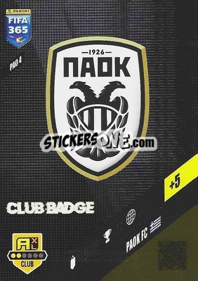 Sticker Club Badge - FIFA 365: 2023-2024. Adrenalyn XL
 n. PAO4 - Panini