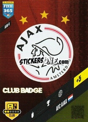 Sticker Club Badge - FIFA 365: 2023-2024. Adrenalyn XL
 n. AJA4 - Panini