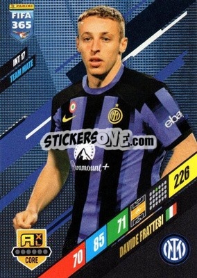 Sticker Davide Frattesi - FIFA 365: 2023-2024. Adrenalyn XL
 n. INT17 - Panini