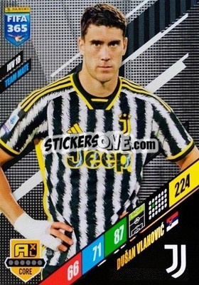 Sticker Dušan Vlahović - FIFA 365: 2023-2024. Adrenalyn XL
 n. JUV18 - Panini