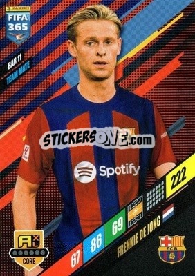 Sticker Frenkie de Jong - FIFA 365: 2023-2024. Adrenalyn XL
 n. BAR11 - Panini
