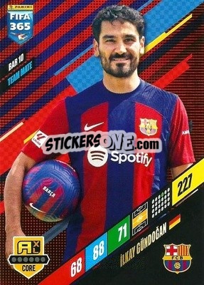Sticker İlkay Gündoğan - FIFA 365: 2023-2024. Adrenalyn XL
 n. BAR10 - Panini