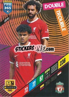 Sticker Luis Díaz / Mohamed Salah - FIFA 365: 2023-2024. Adrenalyn XL
 n. LIV14 - Panini