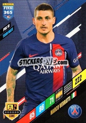 Sticker Marco Verratti - FIFA 365: 2023-2024. Adrenalyn XL
 n. PSG10 - Panini