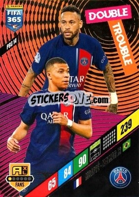Sticker Neymar Jr / Kylian Mbappé - FIFA 365: 2023-2024. Adrenalyn XL
 n. PSG14 - Panini