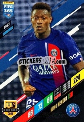 Sticker Nuno Mendes - FIFA 365: 2023-2024. Adrenalyn XL
 n. PSG3 - Panini