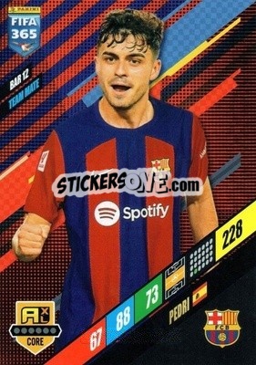 Sticker Pedri - FIFA 365: 2023-2024. Adrenalyn XL
 n. BAR12 - Panini