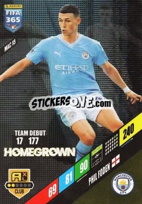 Sticker Phil Foden - FIFA 365: 2023-2024. Adrenalyn XL
 n. MAC15 - Panini