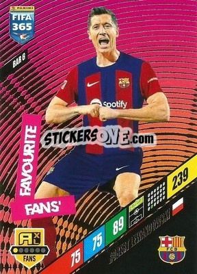 Sticker Robert Lewandowski - FIFA 365: 2023-2024. Adrenalyn XL
 n. BAR6 - Panini