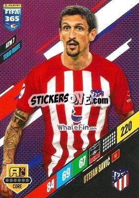 Sticker Stefan Savic - FIFA 365: 2023-2024. Adrenalyn XL
 n. ATM7 - Panini