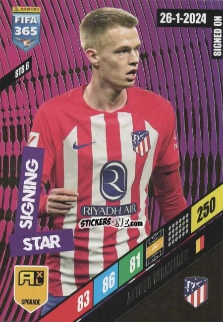 Figurina Arthur Vermeeren - FIFA 365: 2023-2024. Adrenalyn XL
 n. STS6 - Panini