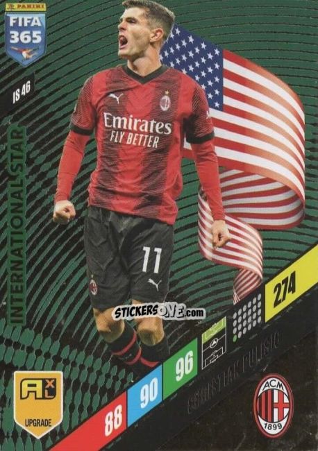 Figurina Christian Pulisic - FIFA 365: 2023-2024. Adrenalyn XL
 n. IS46 - Panini
