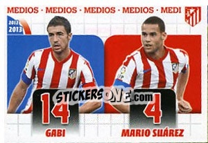 Sticker Gabi / mario Suarez - Atletico de Madrid 2012-2013 n. 22 - Panini