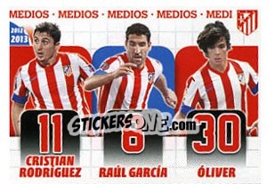 Sticker Cristian Rodríguez / Raul Garcia / Oliver Torres - Atletico de Madrid 2012-2013 n. 24 - Panini