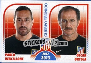 Sticker Pablo Vecellone / oscar Ortega - Atletico de Madrid 2012-2013 - Panini